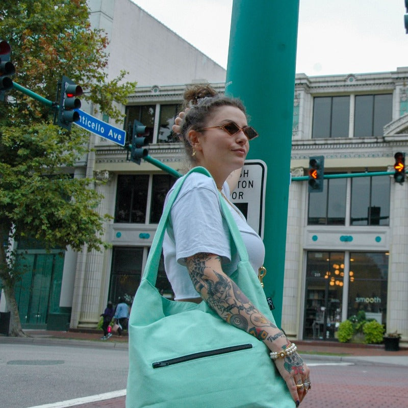 Sasshole Jewels - Aunt Flos Art Show -  Lifestyle Hamilton Perkins Collection Pinatex Pineapple Backpack Close Up