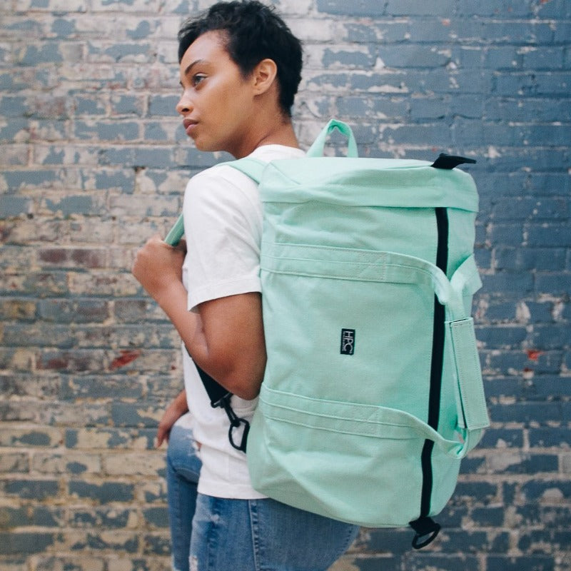 Brian Washington Lifestyle Hamilton Perkins Collection Seafoam Green Convertible Backpack                                                                                                                               