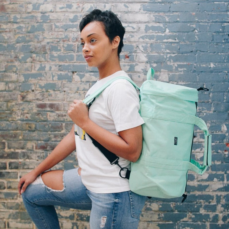 Brian Washington Lifestyle Hamilton Perkins Collection Seafoam Green Convertible Backpack                                                                                                                               