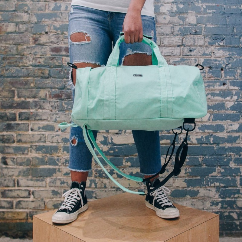 Brian Washington Lifestyle Hamilton Perkins Collection Seafoam Green Convertible Backpack                                                                                                                               