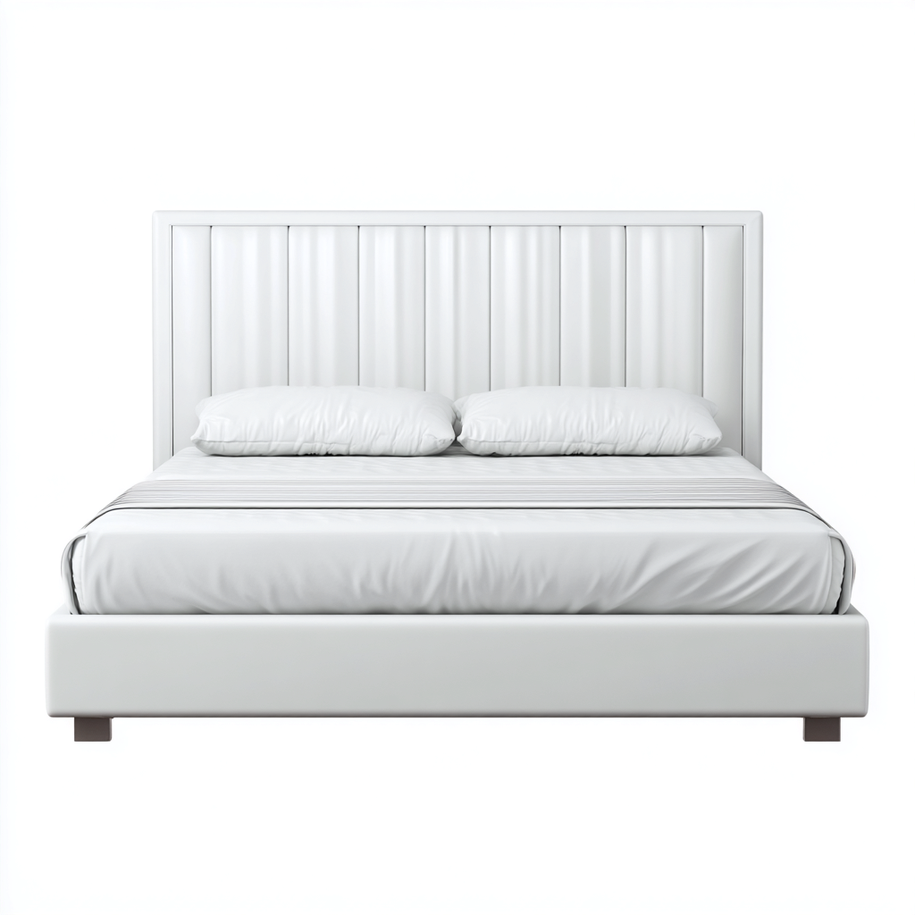 Camas dobles cama doble tapizada tejido 200x160x100 cm - Blanco - Diseño moderno-Havengethut