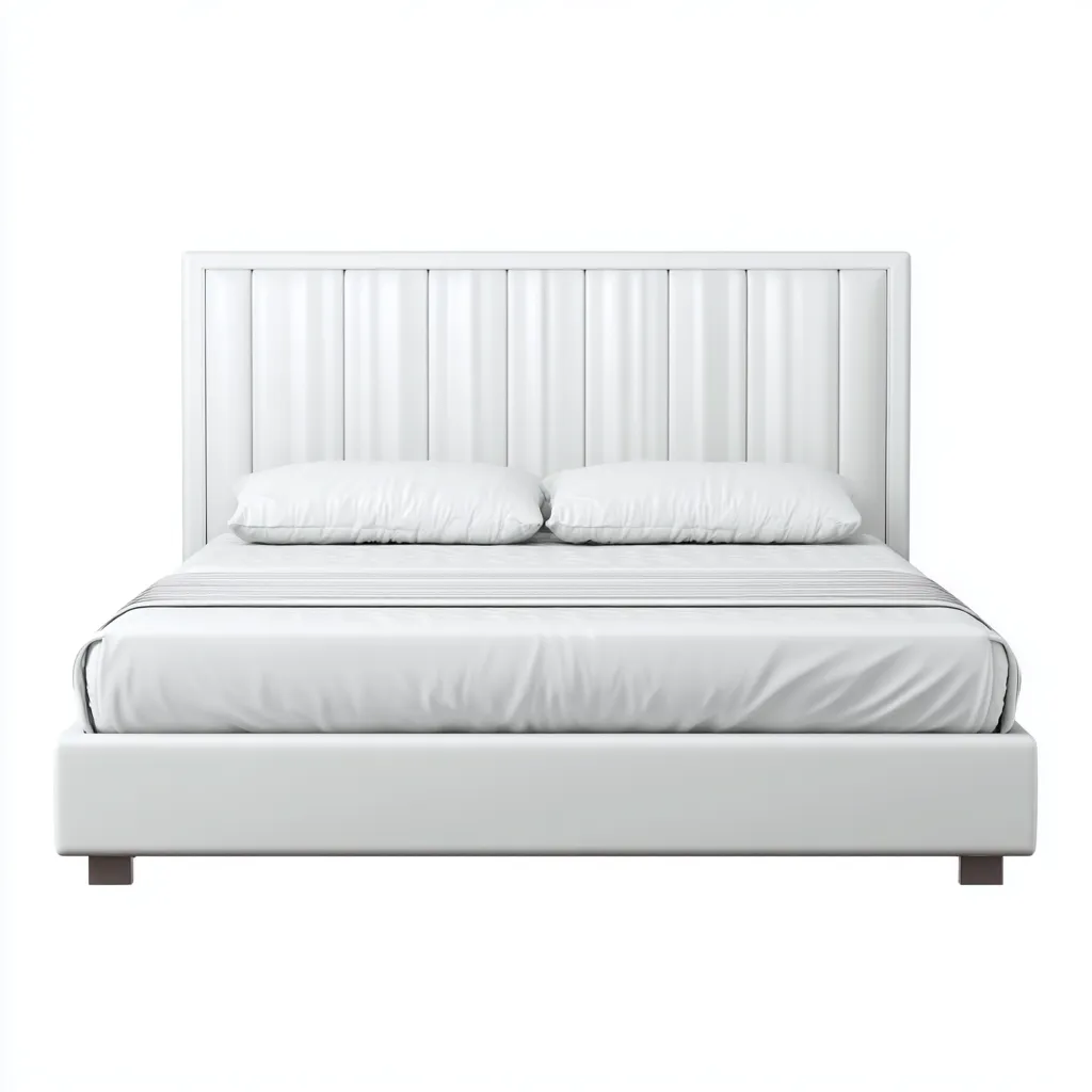 Camas dobles cama doble tapizada tejido 200x160x100 cm - Blanco - Diseño moderno-Havengethut