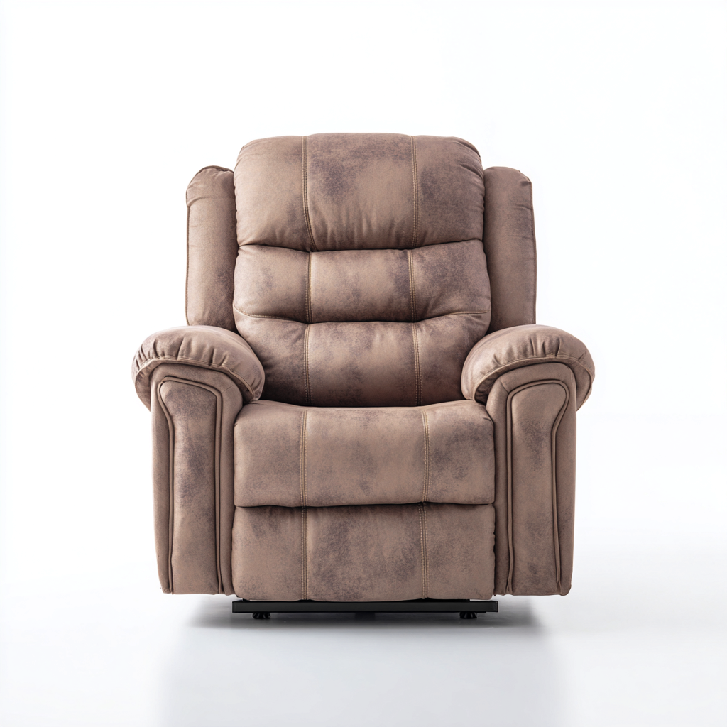 Sillón reclinable tapizado cuero sintético 95x90x105 cm - marrón - diseño confortable-Havengethut