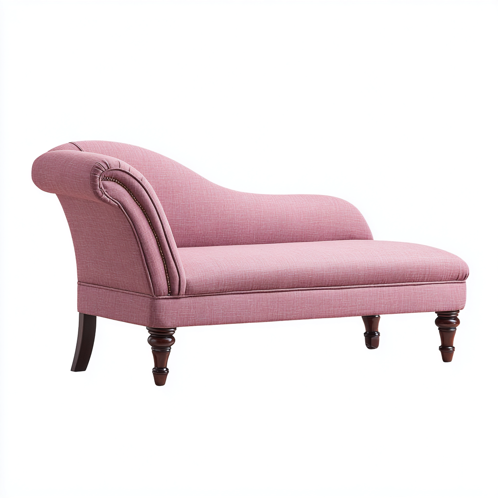 Chaise longue tapizada tela 170x70x80 cm - rosa - diseño clasico para salon-Havengethut