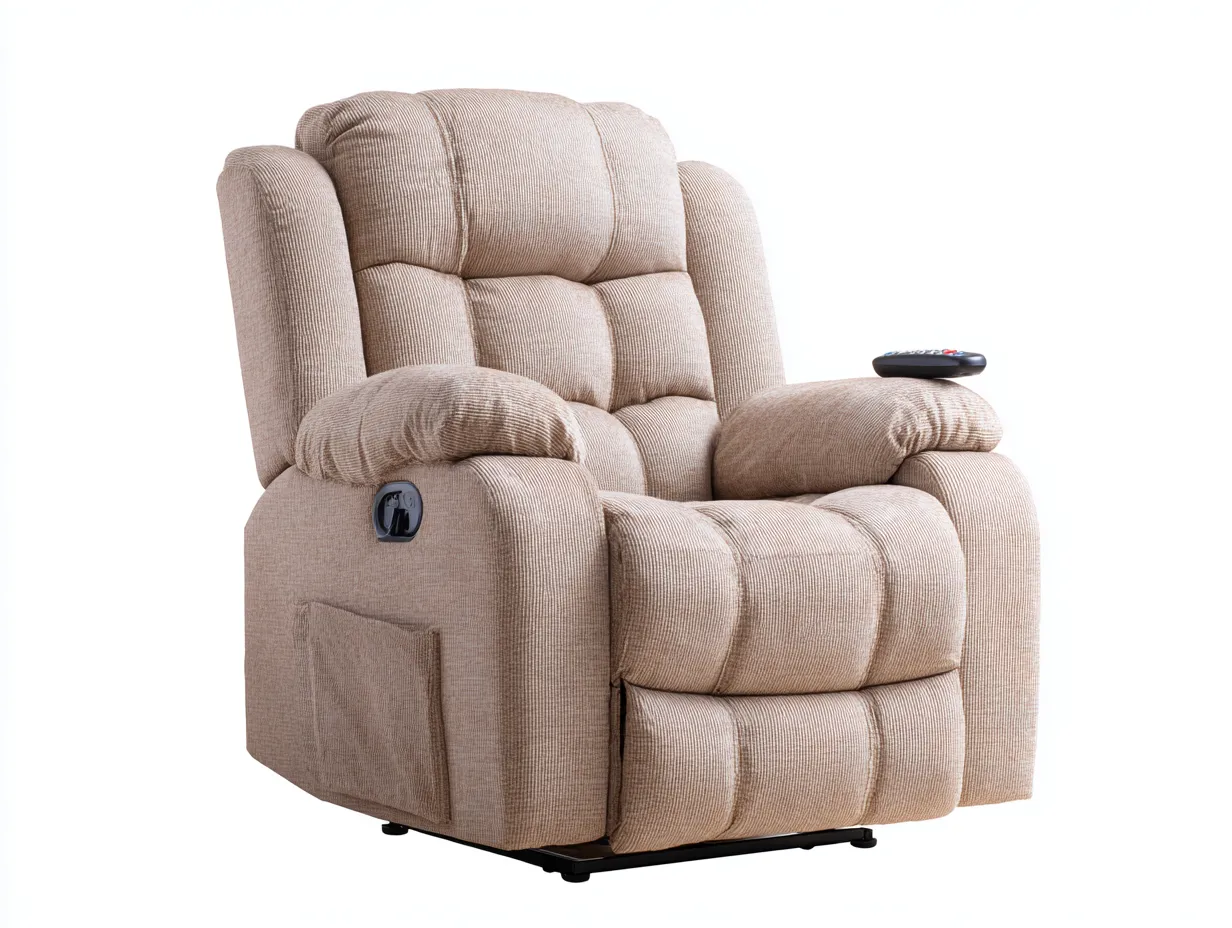 Liegesessel - Stoff-Metall - 109x95x106 cm - Beige - Klassisch-Loftmyshop