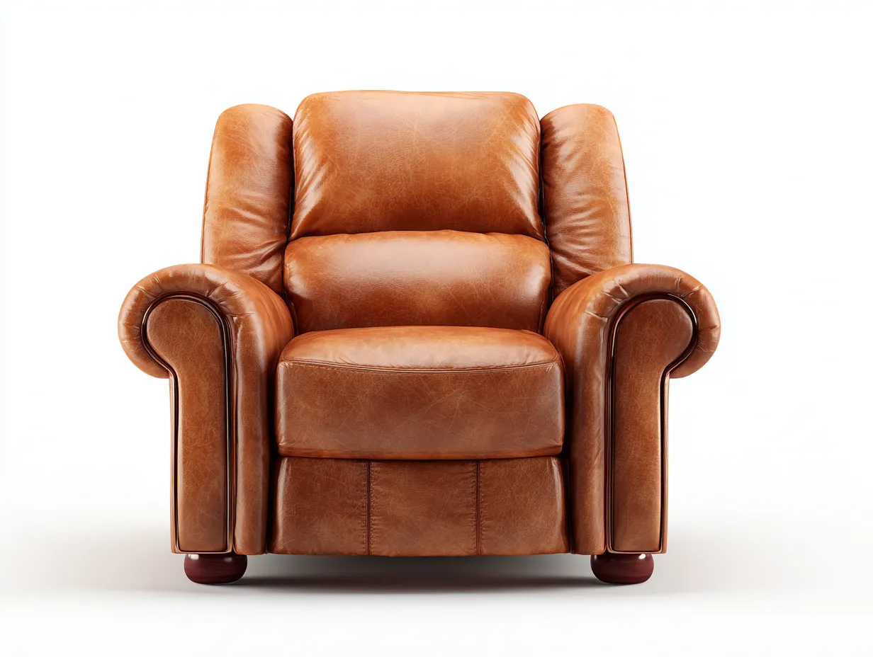 Liegesessel - Leder-Metall - 107x94x102 cm - Braun - Klassisch-Loftmyshop