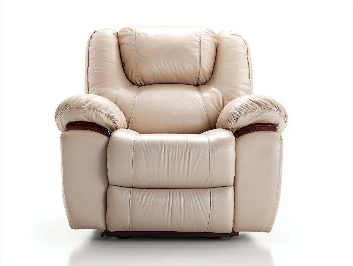 Liegesessel - Leder - 104x96x101 cm - Beige - Klassisch-Loftmyshop