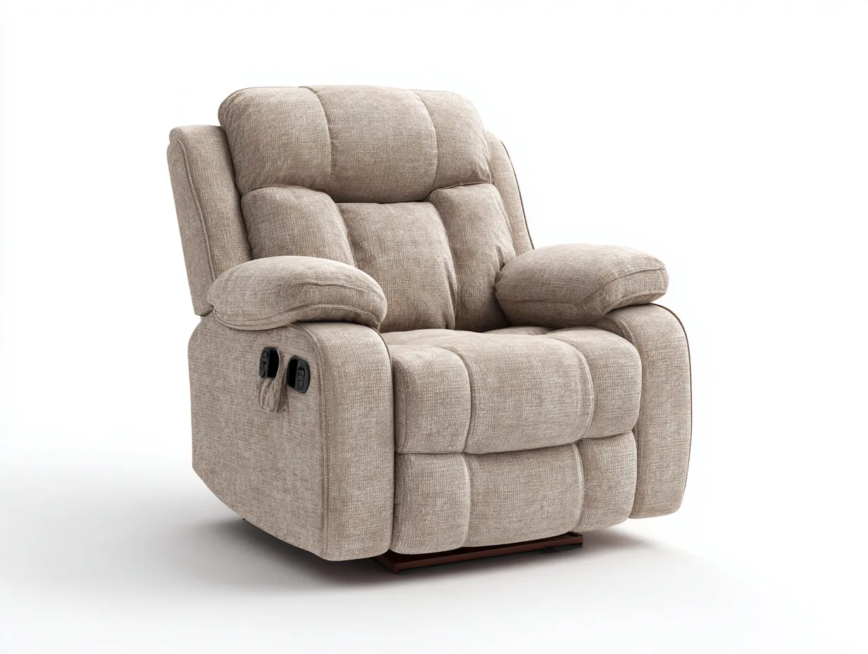 Liegesessel - Stoff-Metall - 111x94x103 cm - Beige - Zeitlos-Loftmyshop