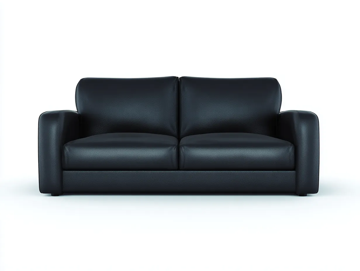 Zweisitzer Sofa - Echtleder - 178x90x76 cm - Schwarz - Modernes Design-Loftmyshop