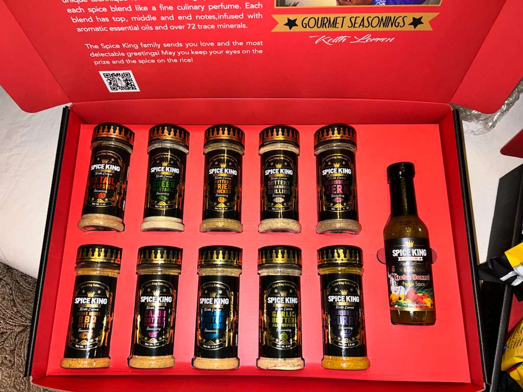 Spice King Dragons' Den Bundle: 10 Seasonings, 1 Hot Sauce & 5 Plantain Chips