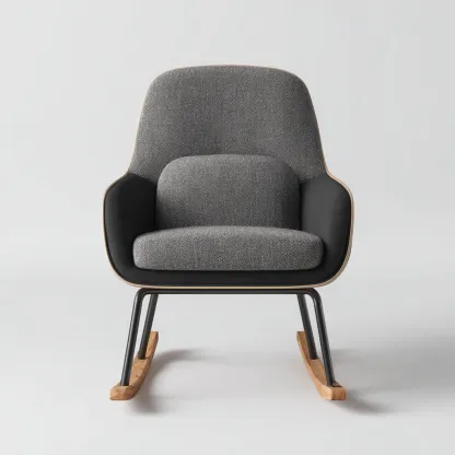 Mecedora tapizada tela 82x88x98 cm - gris - diseño moderno para salón-Homigoly