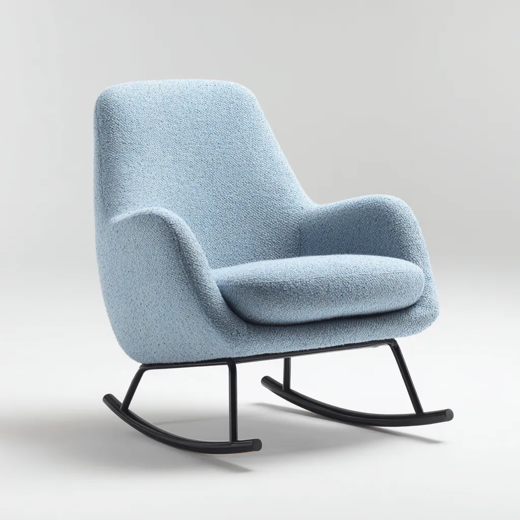 Mecedoras tapizadas en tela 88x72x96 cm - Azul claro - Diseño cómodo para salón y dormitorio-Homigoly