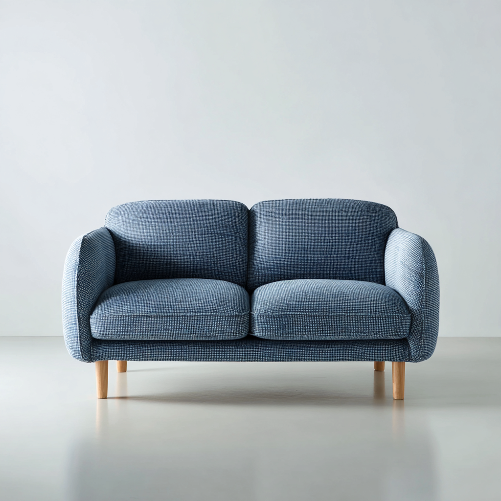 Sofá 2 plazas tapizado tela 150x135x85 cm - azul - diseño moderno para salón-Homigoly