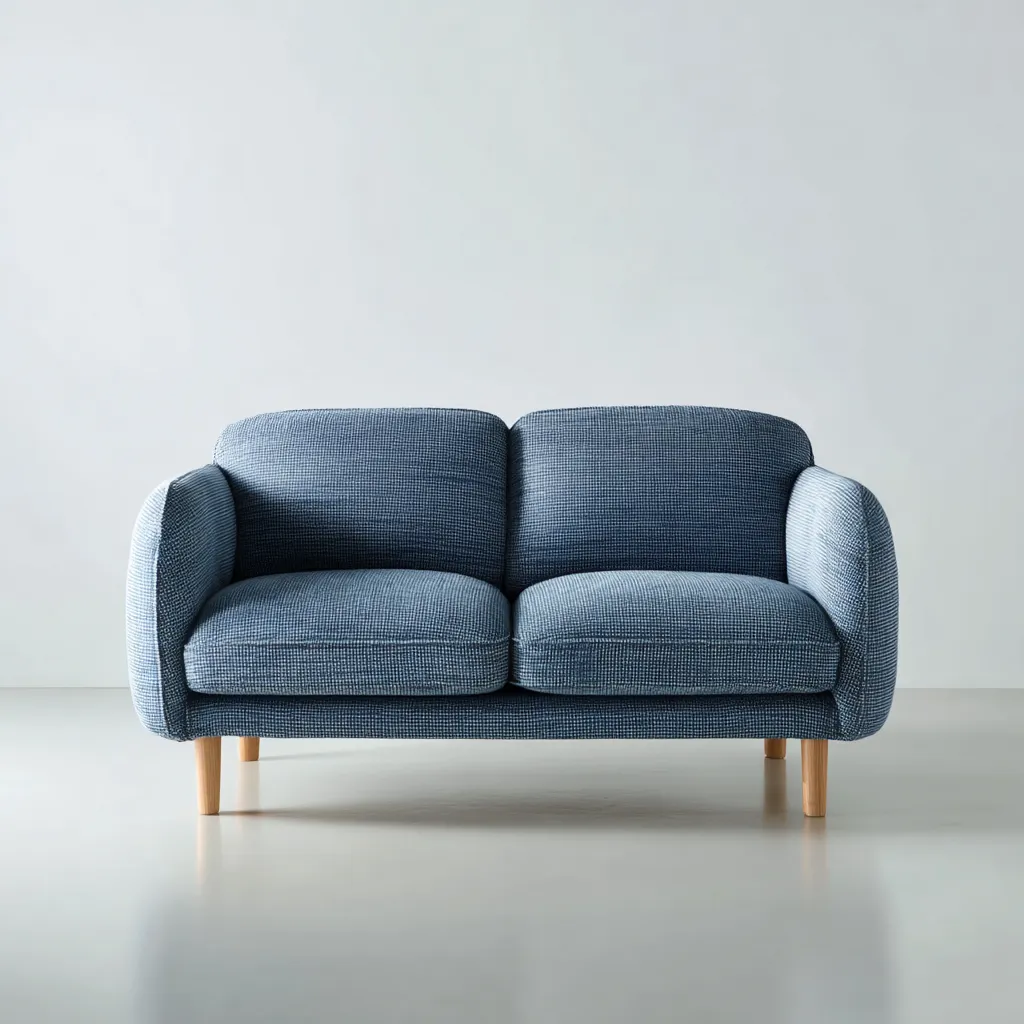 Sofá 2 plazas tapizado tela 150x135x85 cm - azul - diseño moderno para salón-Homigoly