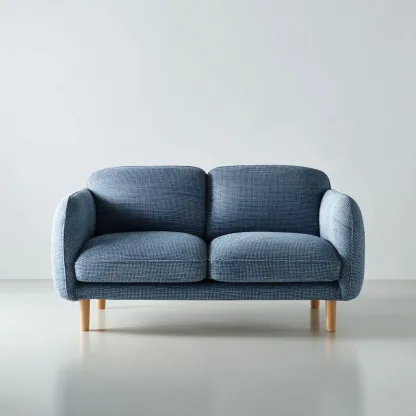 Sofá 2 plazas tapizado tela 150x135x85 cm - azul - diseño moderno para salón-Homigoly