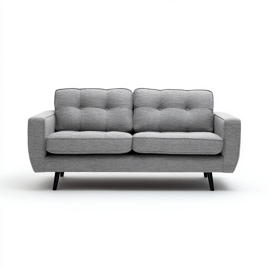 Sofá 2 plazas tapizado 170x85x80 cm - gris - diseño moderno-Homigoly