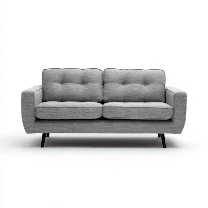 Sofá 2 plazas tapizado 170x85x80 cm - gris - diseño moderno-Homigoly