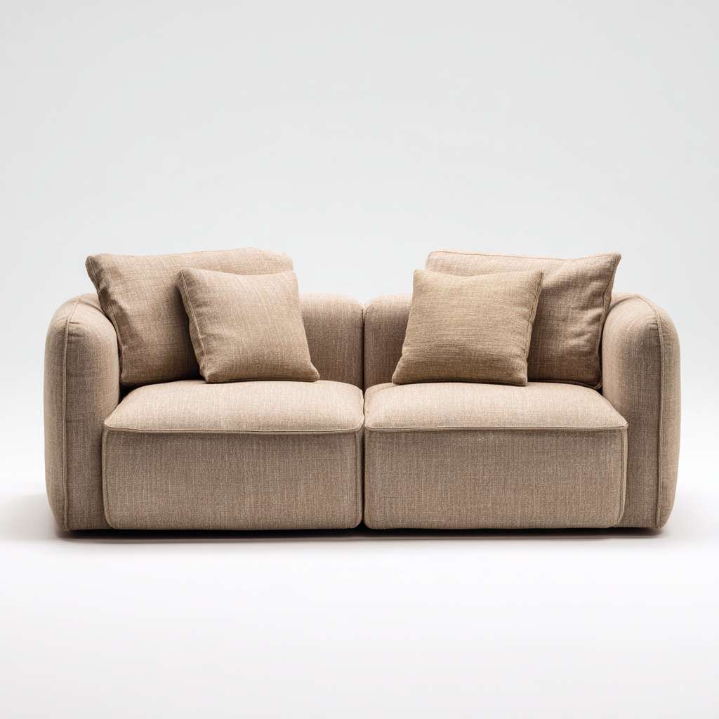 Sofá 2 plazas tapizado tela 175x90x85 cm - beige - diseño moderno-Homigoly