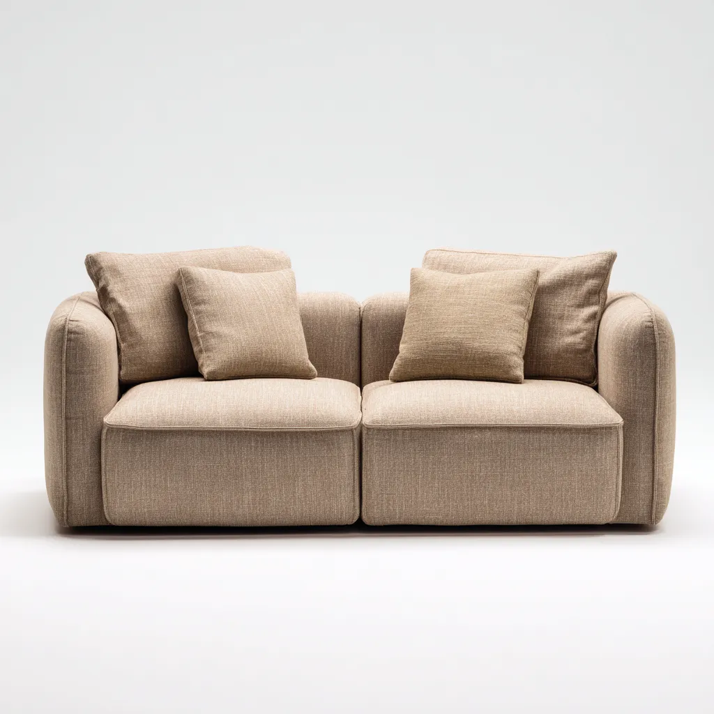 Sofá 2 plazas tapizado tela 175x90x85 cm - beige - diseño moderno-Homigoly