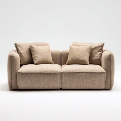Sofá 2 plazas tapizado tela 175x90x85 cm - beige - diseño moderno-Homigoly