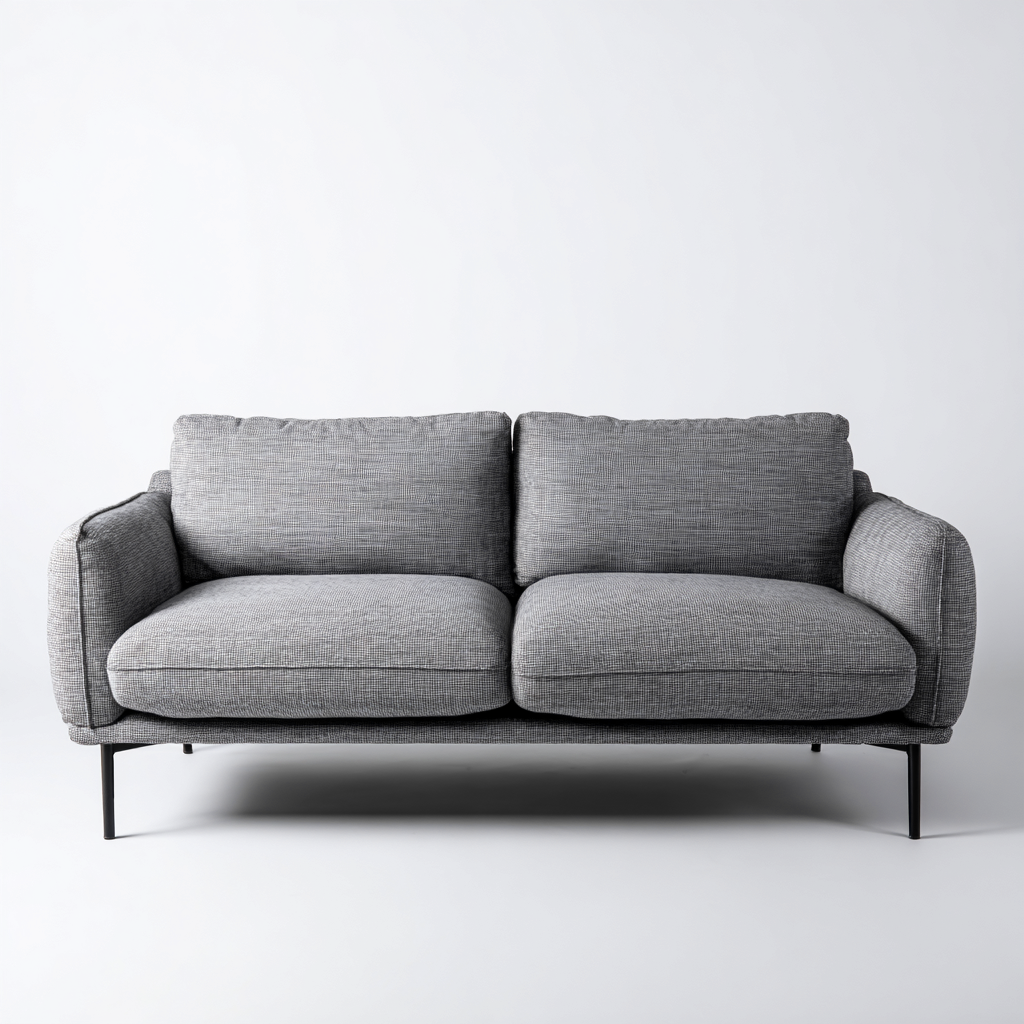 Sofás 2 plazas tapizados en tela 180x90x85 cm - Gris - Diseño moderno para salón-Homigoly