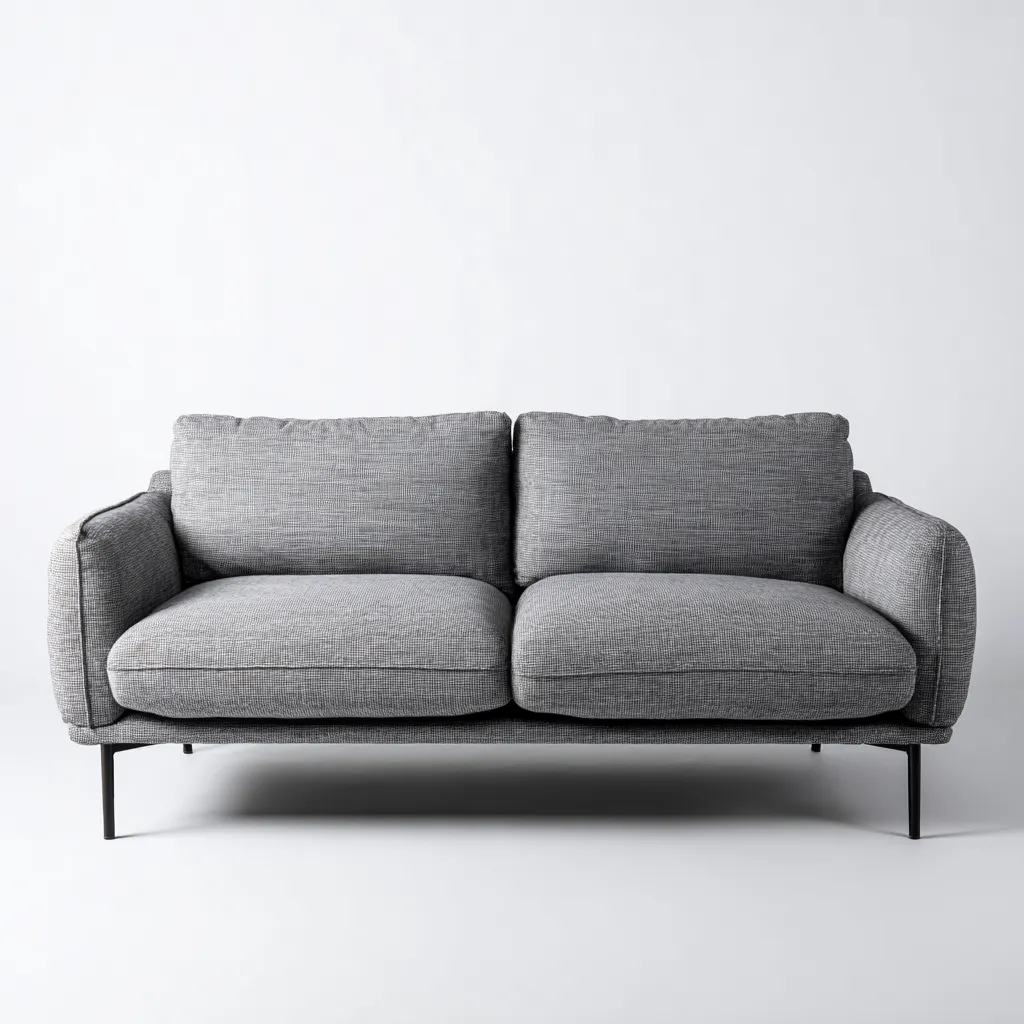 Sofás 2 plazas tapizados en tela 180x90x85 cm - Gris - Diseño moderno para salón-Homigoly