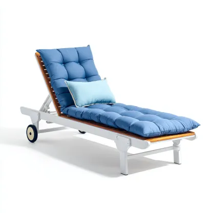 Tumbona de jardín reclinable 200x65x85 cm - azul - diseño cómodo para exterior-Luxegetbase