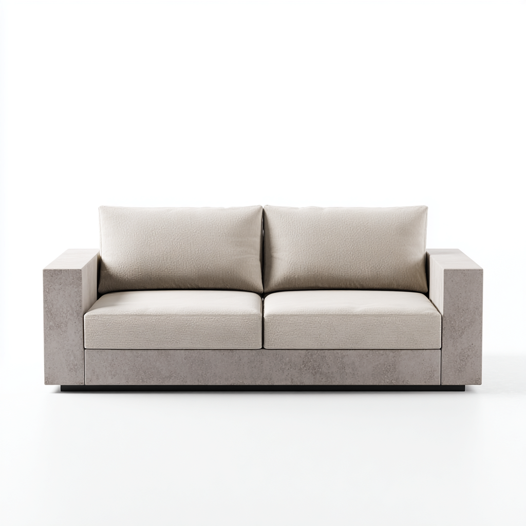 Sofá de jardín moderno 180x85x75 cm - beige - diseño contemporáneo para exterior-Luxegetbase