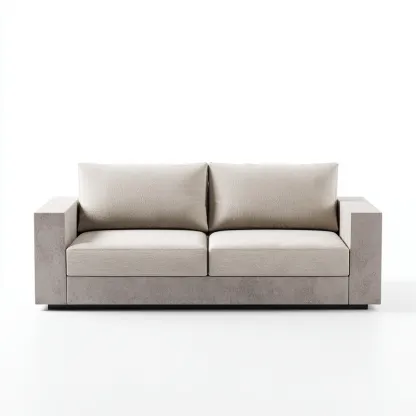 Sofá de jardín moderno 180x85x75 cm - beige - diseño contemporáneo para exterior-Luxegetbase