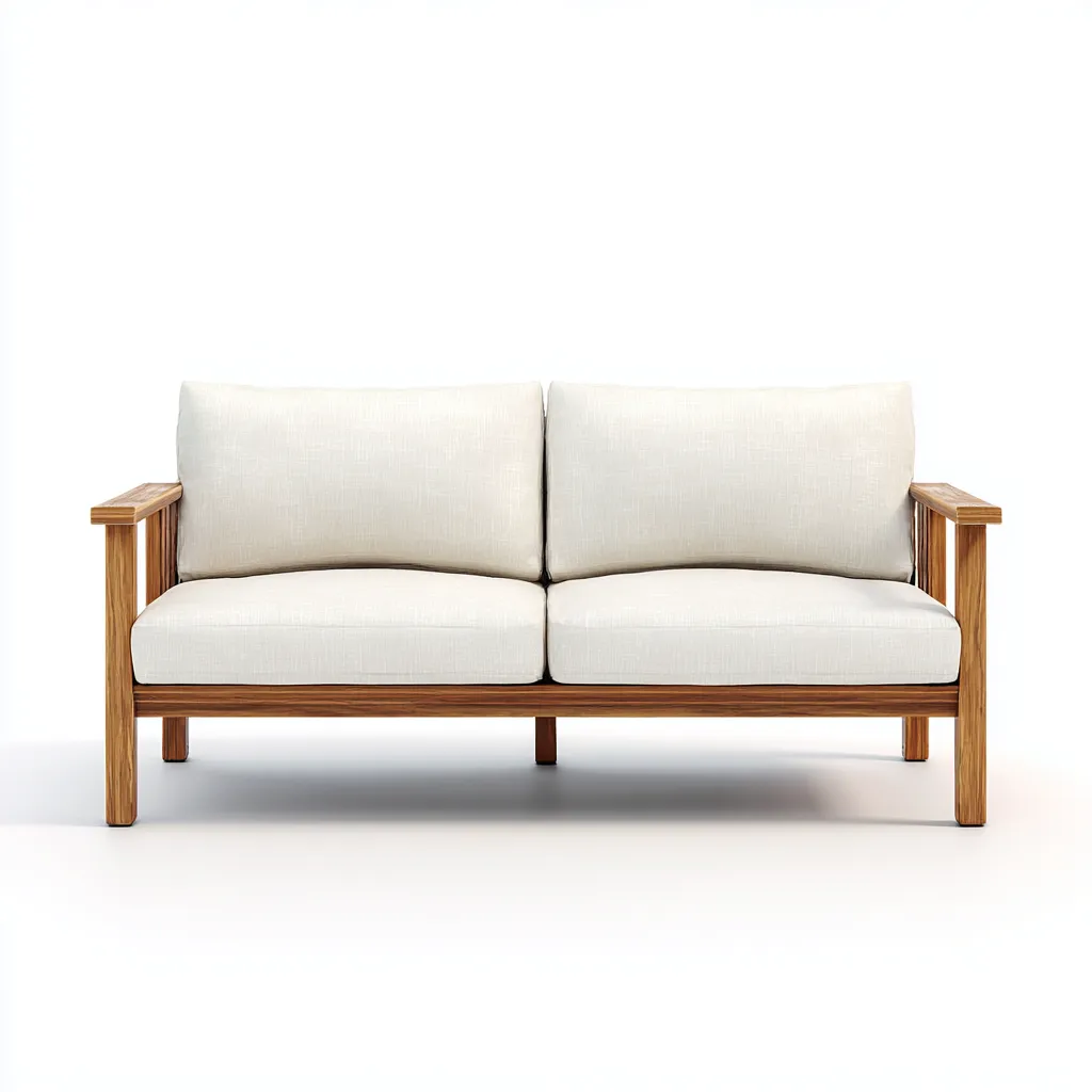 Sofá de jardín de madera maciza 2 plazas 160x80x75 cm - Beige-Madera natural - Diseño exterior-Luxegetbase