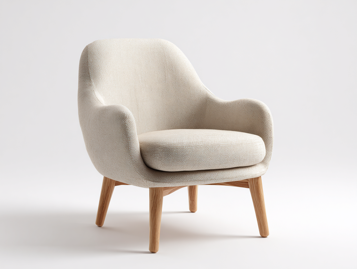 Poltrona con braccioli imbottita in tessuto 72x68x78 cm - beige - design moderno per soggiorno-Oakuphut