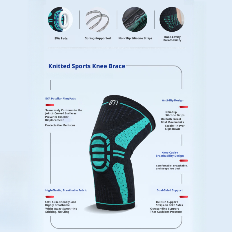 Compression Sports Knee Brace Basketball Hiking Fitness Support