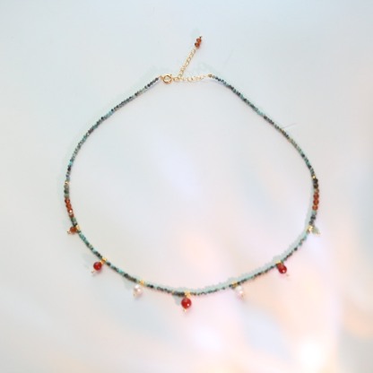 Dopamine Natural Stone Jewelry 18K Gold Plated Agate Turquoise Necklace Bracelet Ring Earrings Women