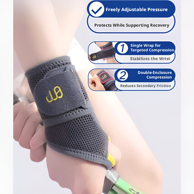 Mesh Breathable Wrist Brace Double Support Compression Strap
