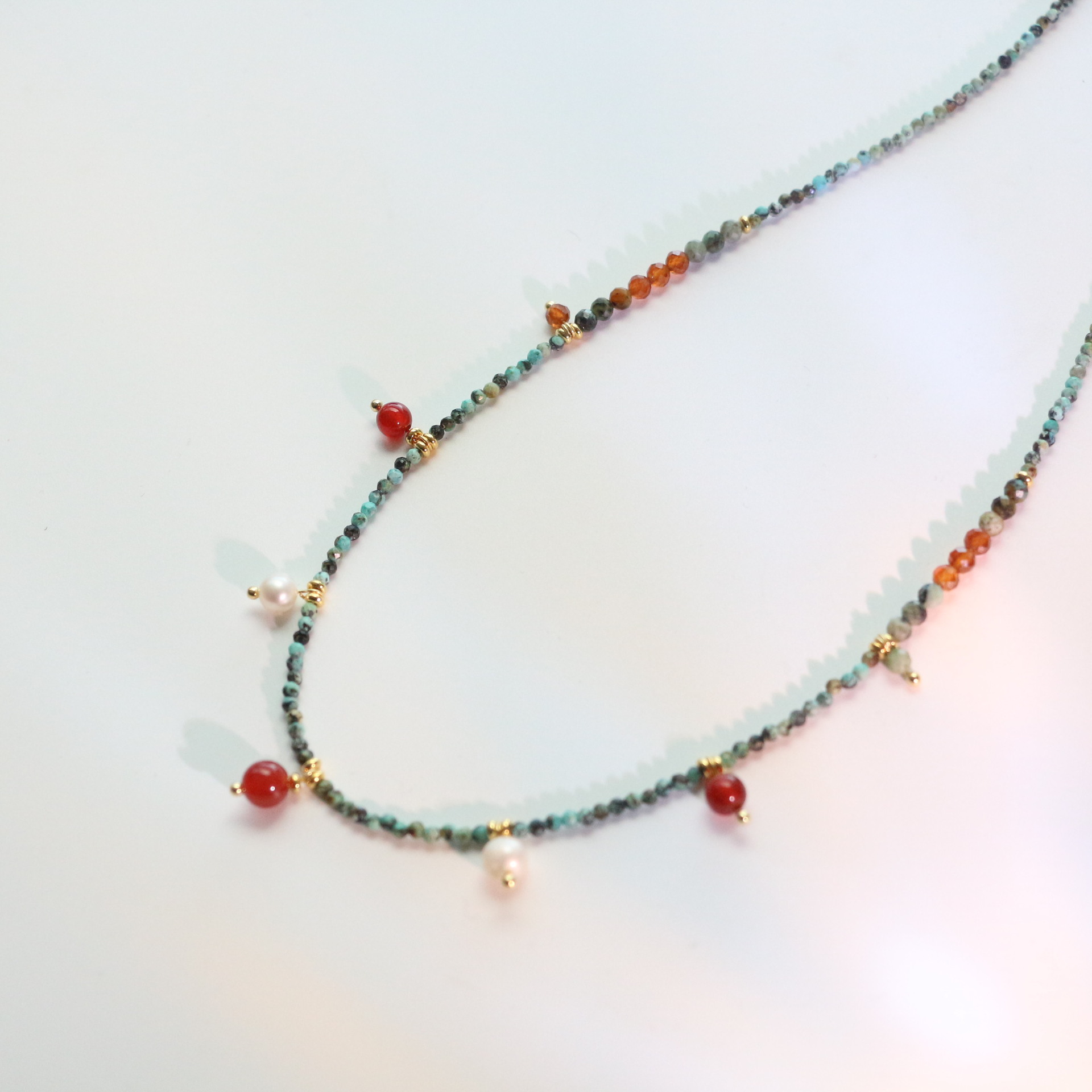 Dopamine Natural Stone Jewelry 18K Gold Plated Agate Turquoise Necklace Bracelet Ring Earrings Women