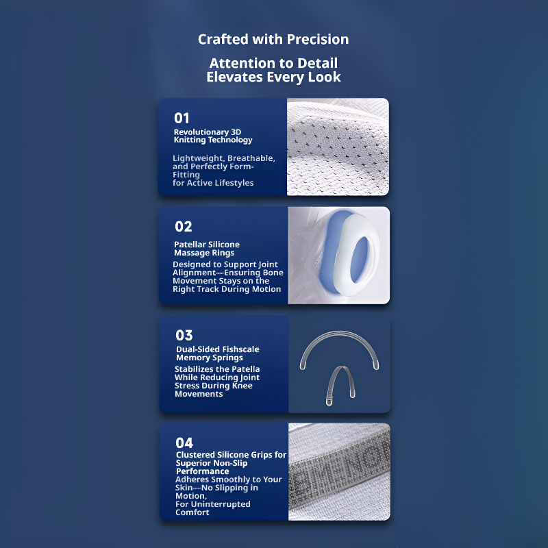 Spring-supported double-strap knee brace, meniscus stabilizer with silicone anti-collision protection