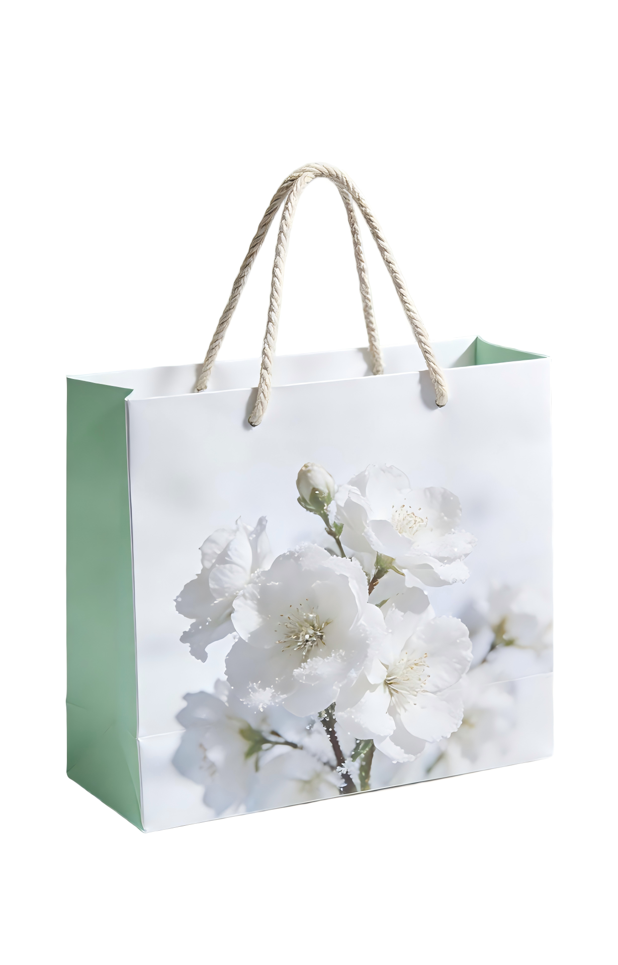 White Flower Paper Gift Bag