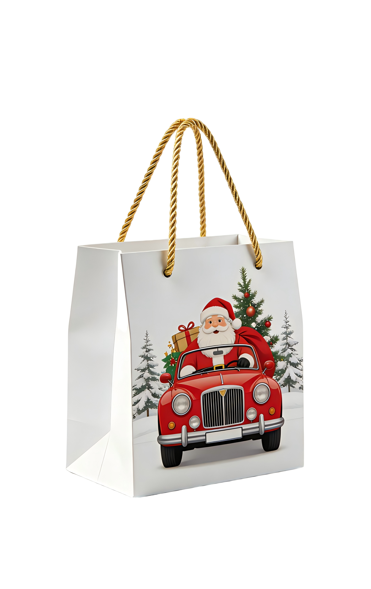 Santa Car Paper Gift Bag