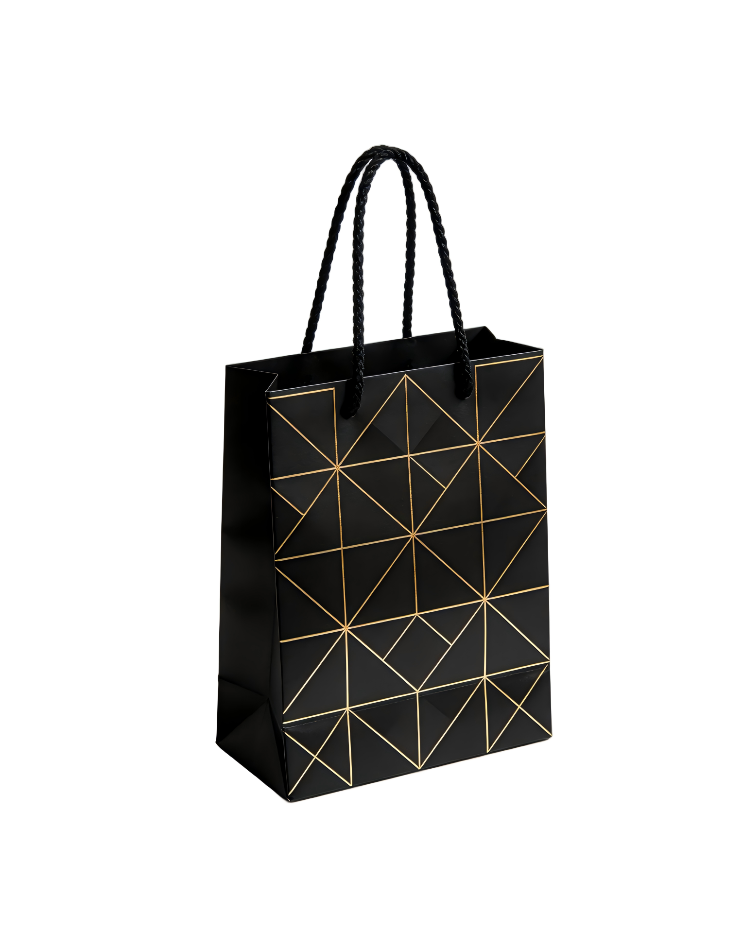 Black Geometric Paper Bag
