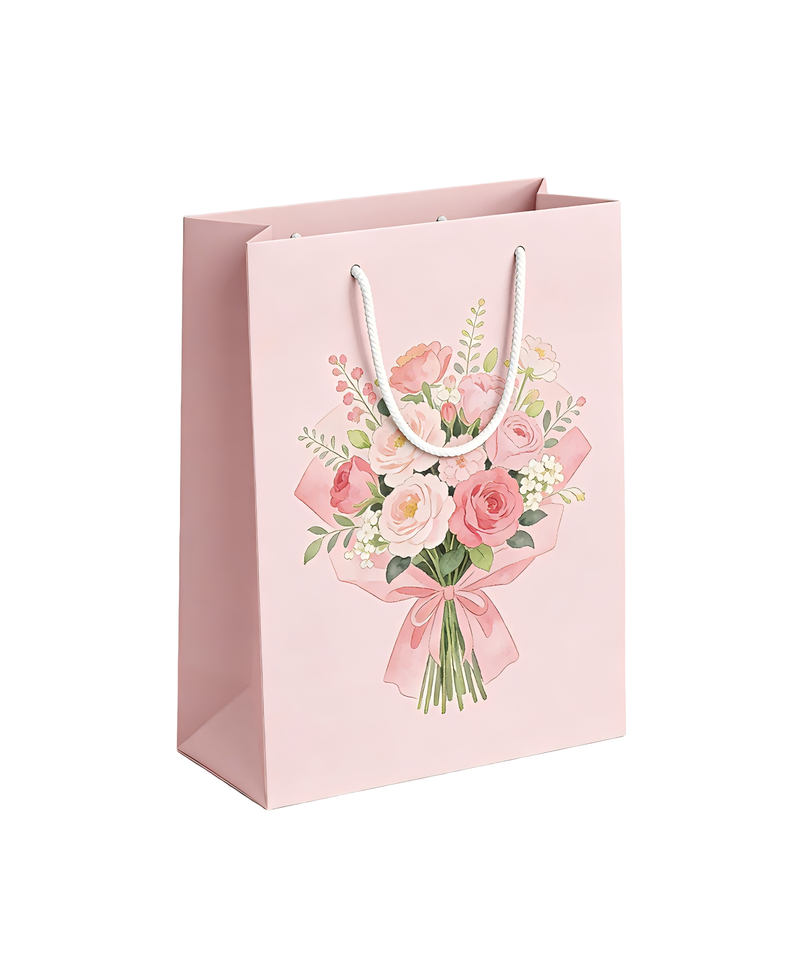 Pink Bouquet Paper Bag