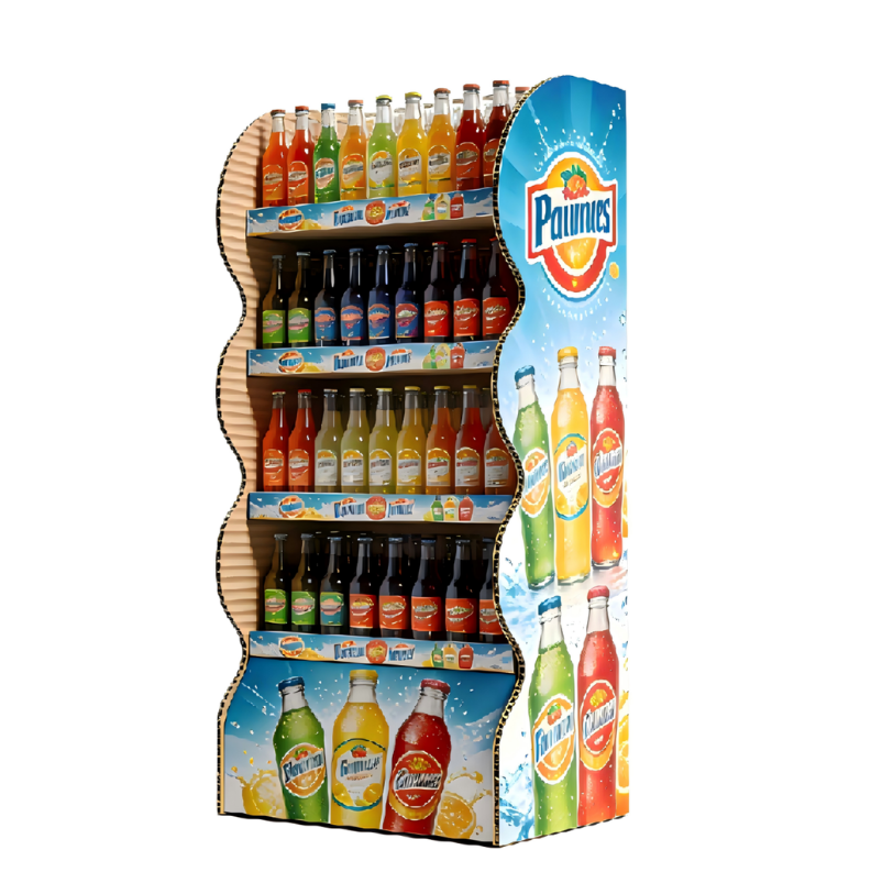 Wave Shape Corrugated Floor Display