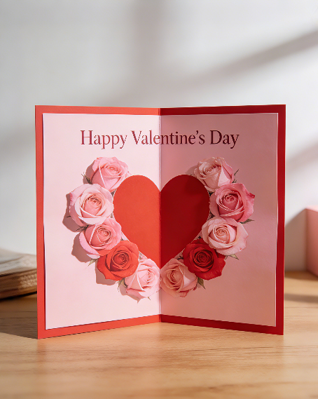 Rose Heart Valentine Card