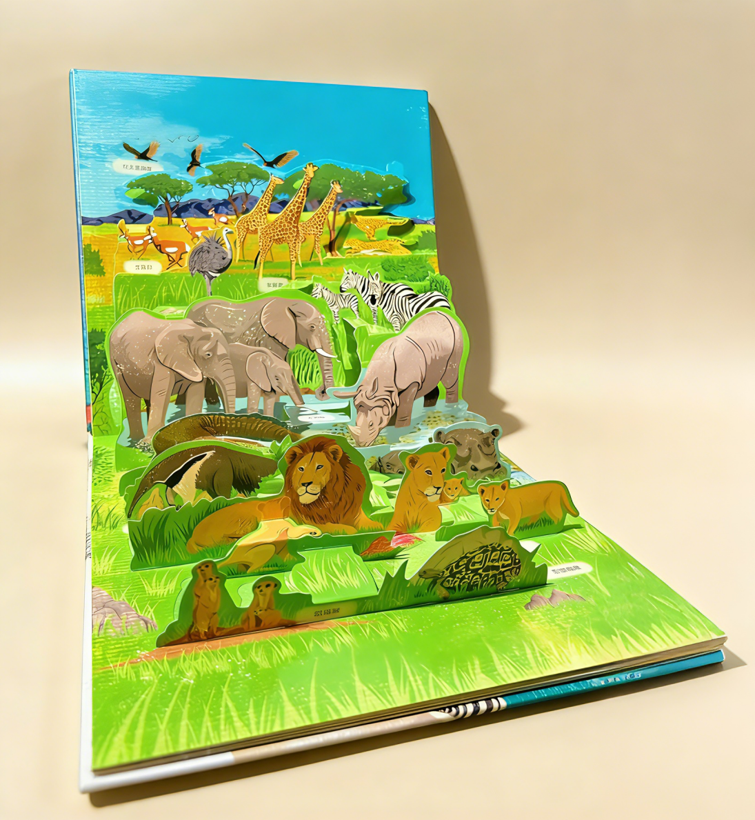 Safari Animals 3D Pop Up Book