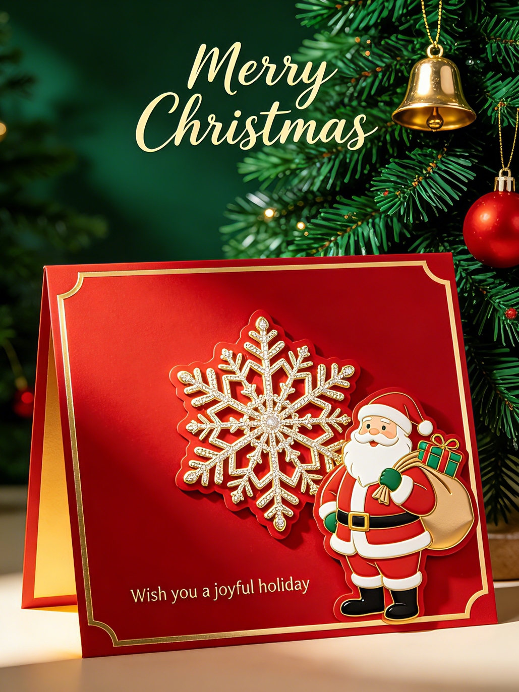 Die Cut Embossed Christmas Card