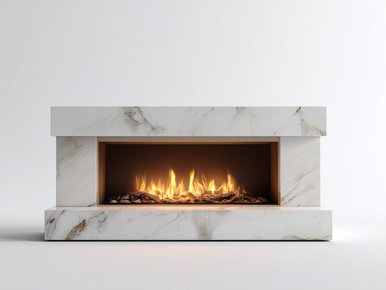 Cheminée électrique encastrable 180x45x60 cm - Blanc - Design contemporain minimaliste-Luxegoio