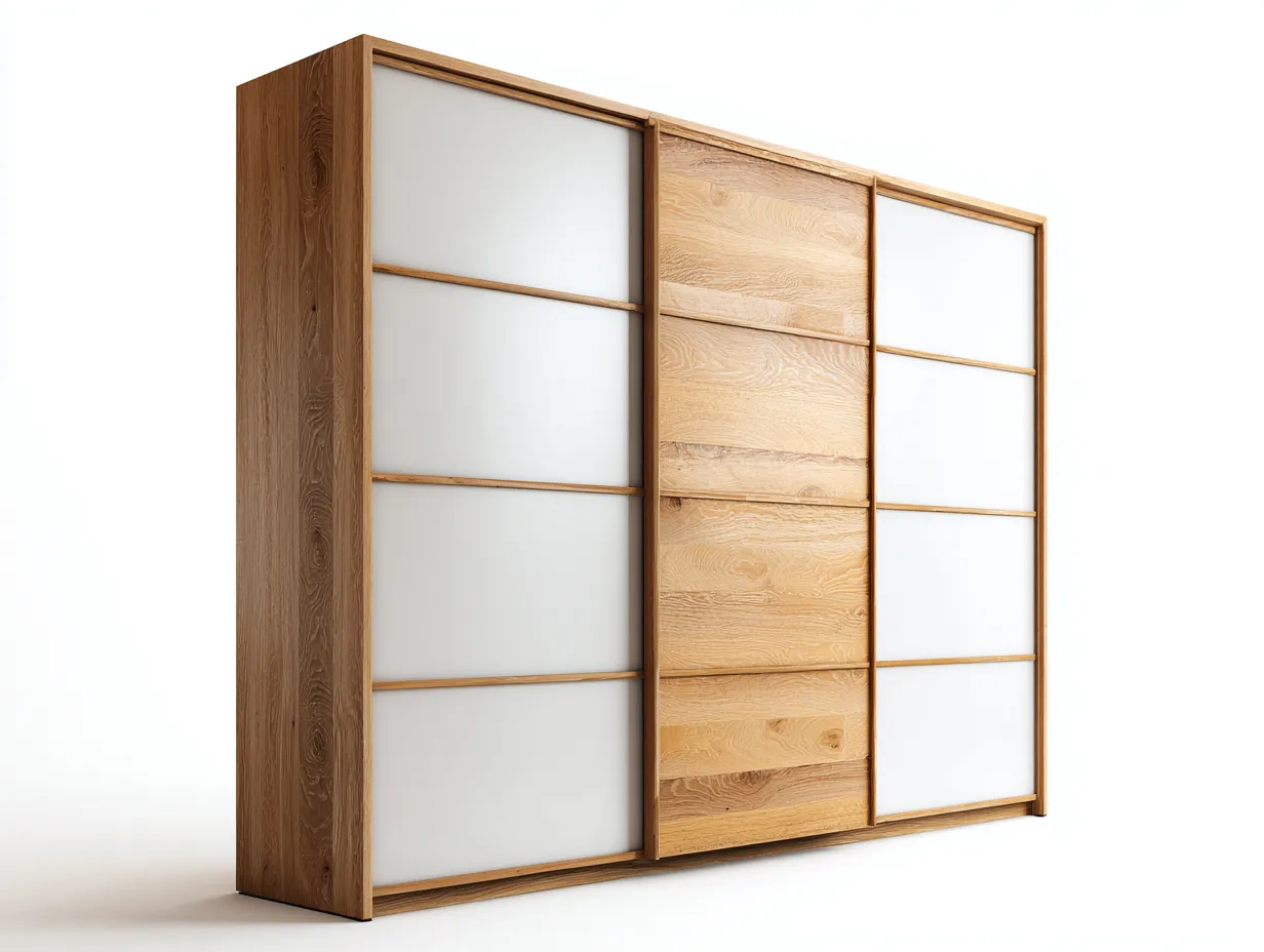 Armadio-leggno-pannelli compositi-245x68x225 cm-marrone-bianco-design moderno-Havenmyloft