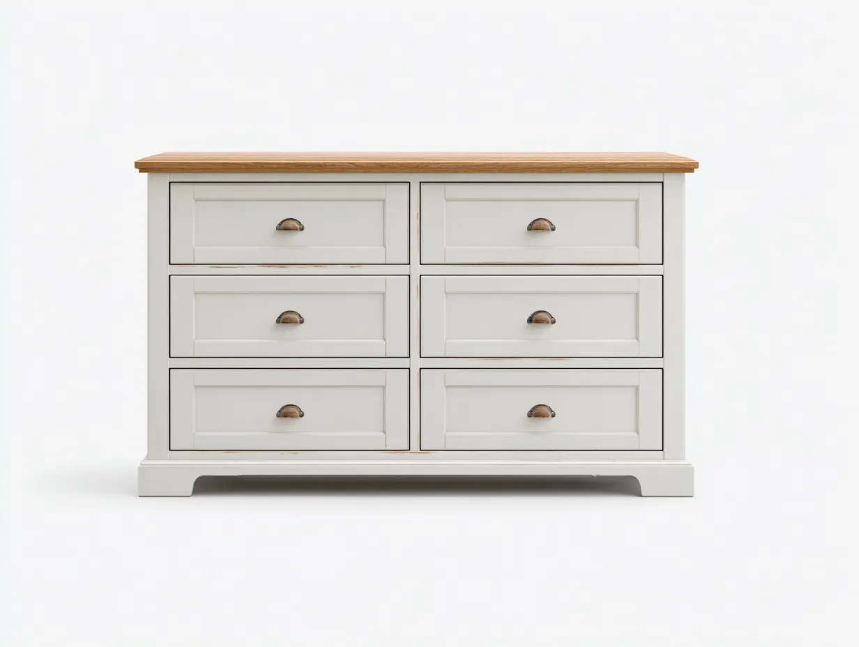 Cassettiera-legno-124x48x82 cm-bianco-stile classico-Havenmyloft