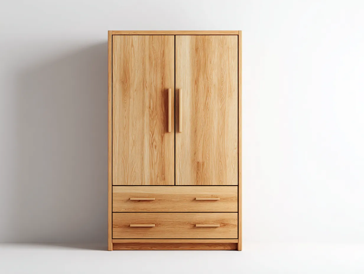 Armadio a 2 ante-legno-102x56x195 cm-marrone-stile moderno-Oakmyshop