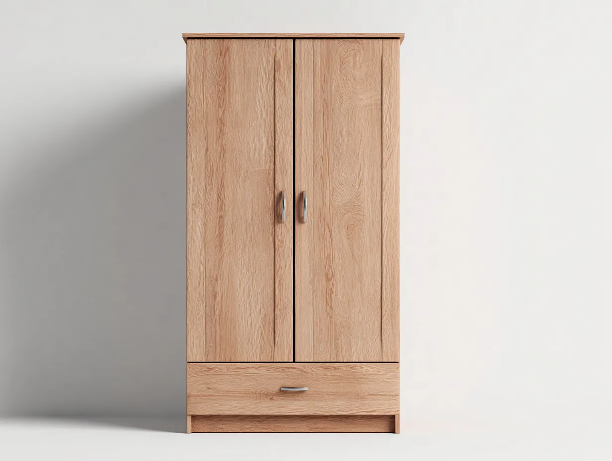 Armadio a 2 ante-legno-MDF-100x54x186 cm-marrone-stile moderno-Oakmyshop