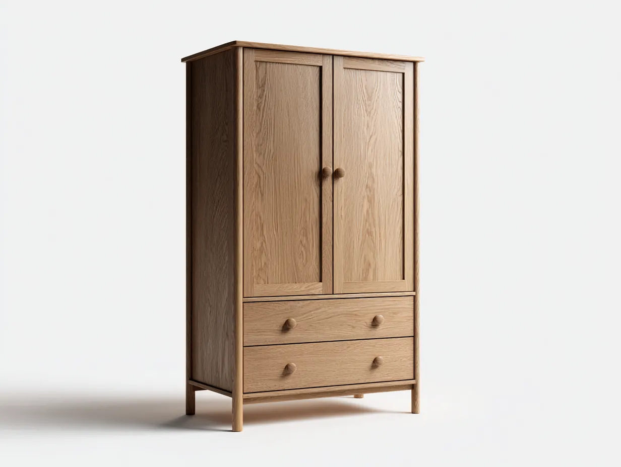 Armadio a 2 ante-legno-98x55x182 cm-marrone-stile moderno-Oakmyshop